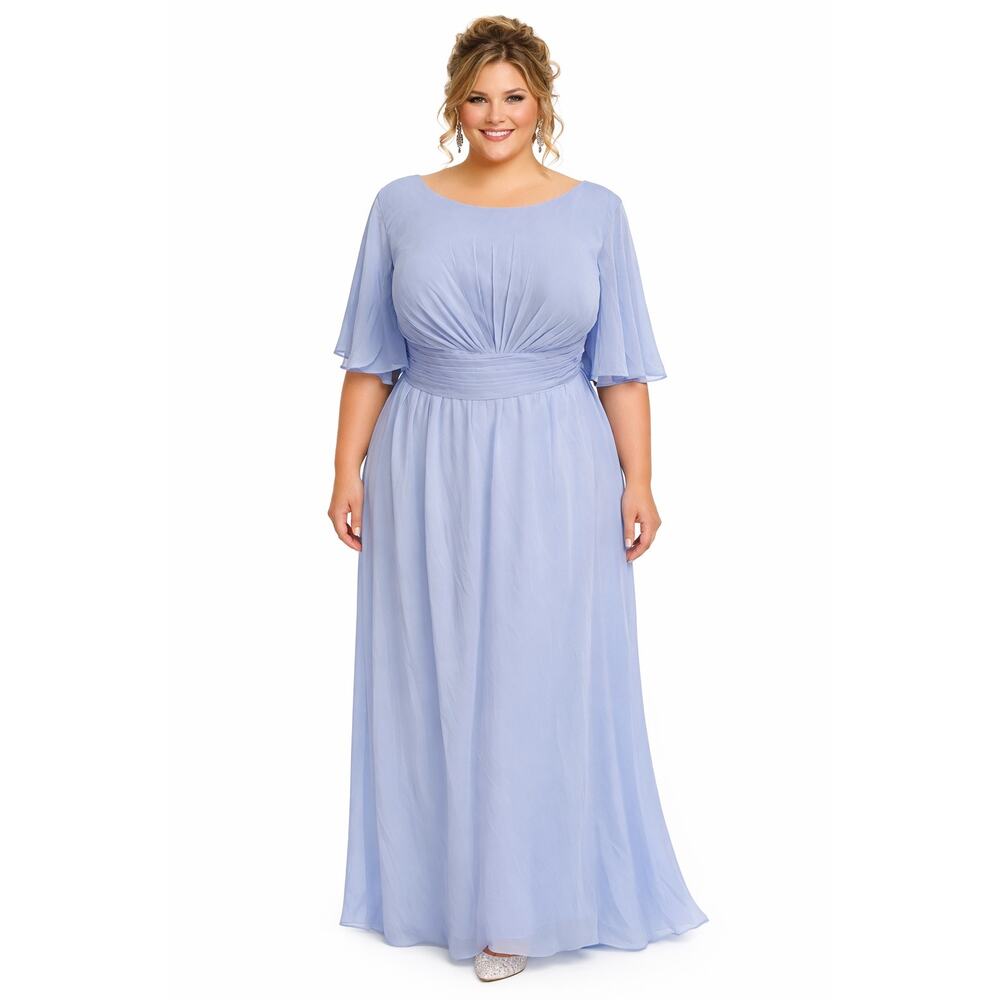 Wear Your Love Dusty Blue Chiffon Gown | Formal Evening Dress | Plus Size 24